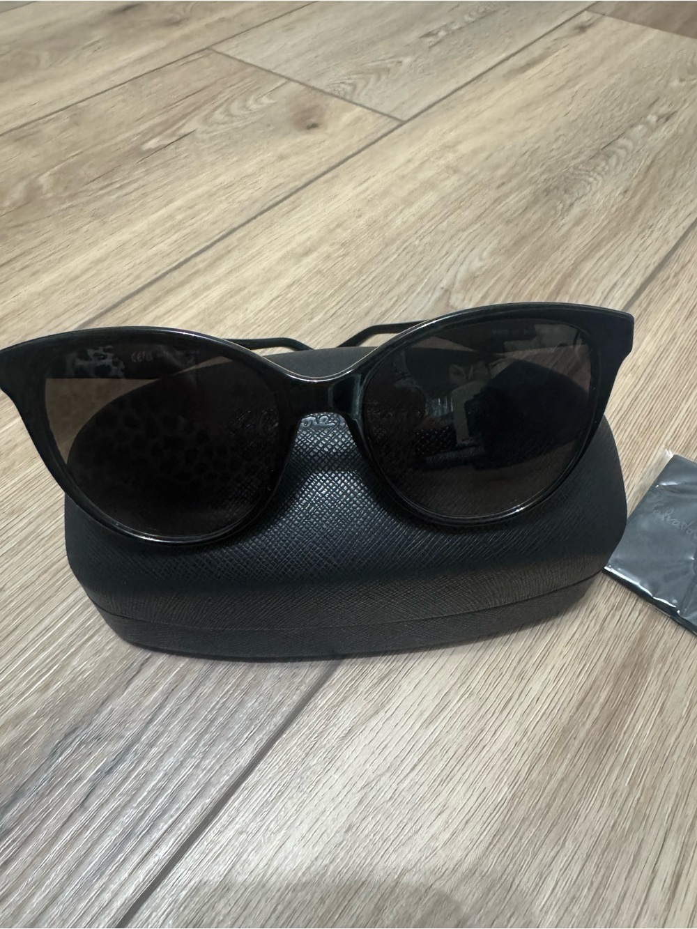 Salvatore Ferragamo Black Cat-Eye Sunglasses with Dark Lenses